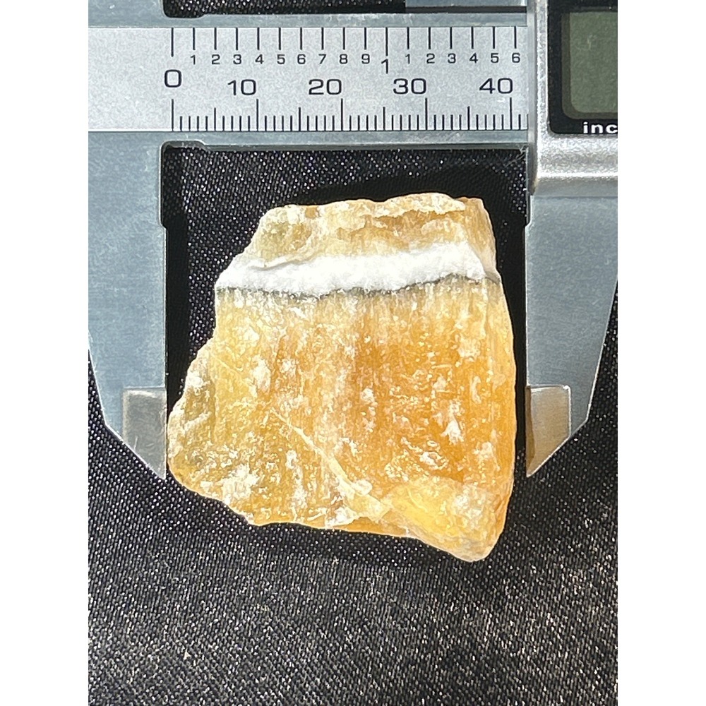 Raw Mangano Calcite Crystal Specimen Rough Orange Mineral Stone 1.66" #37